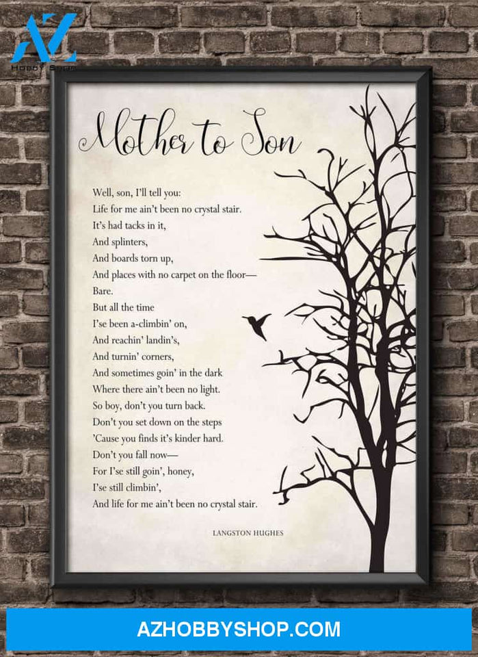 Mother To Son Poem Art Print Minimalist Modern Poster Wall Art