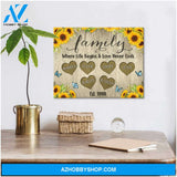 Mother's Day Gift For Grandma Personalized Names Family Canvas Wall Art