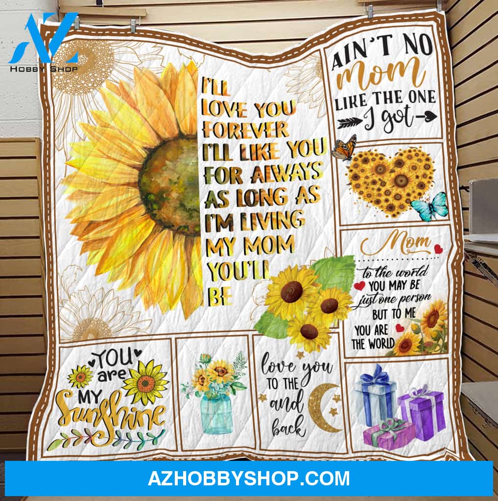 Mother's Day Gift From Daughter/Son To Mom - I Love You To The Moon And Back Quilt Blanket - FitWearPro - Best mother’s day gift ideas