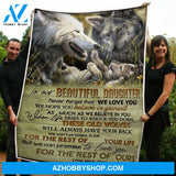 Mothers Day Gifts Blanket To My Daughter Wolf Family Believe In Yourself And Dad Fleece Blanket Unique Gifts