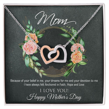 Mothers Day Interlocking Hearts Necklace