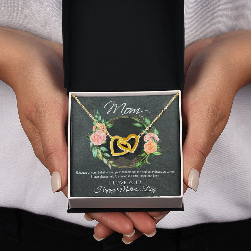 Mothers Day Interlocking Hearts Necklace