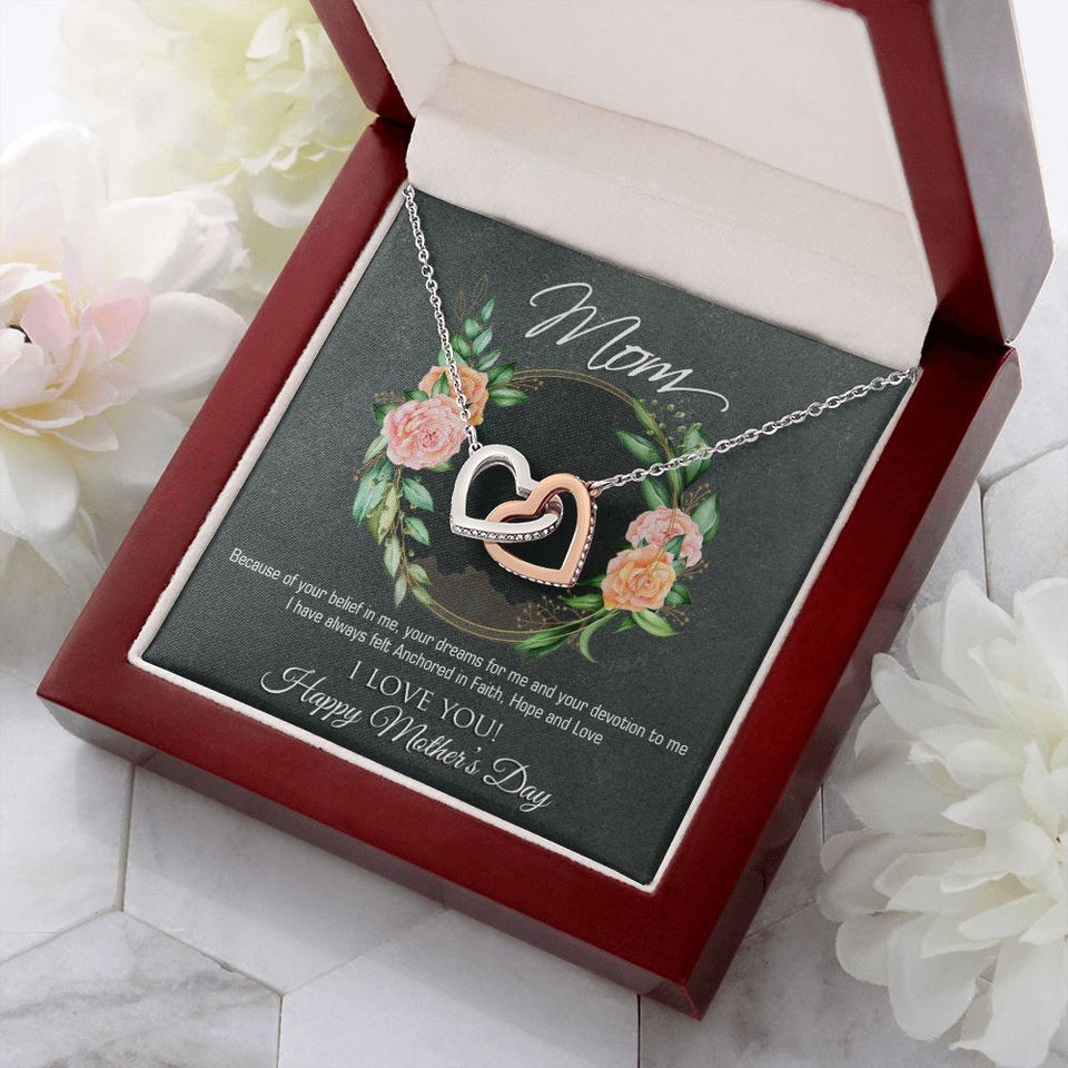 Mothers Day Interlocking Hearts Necklace