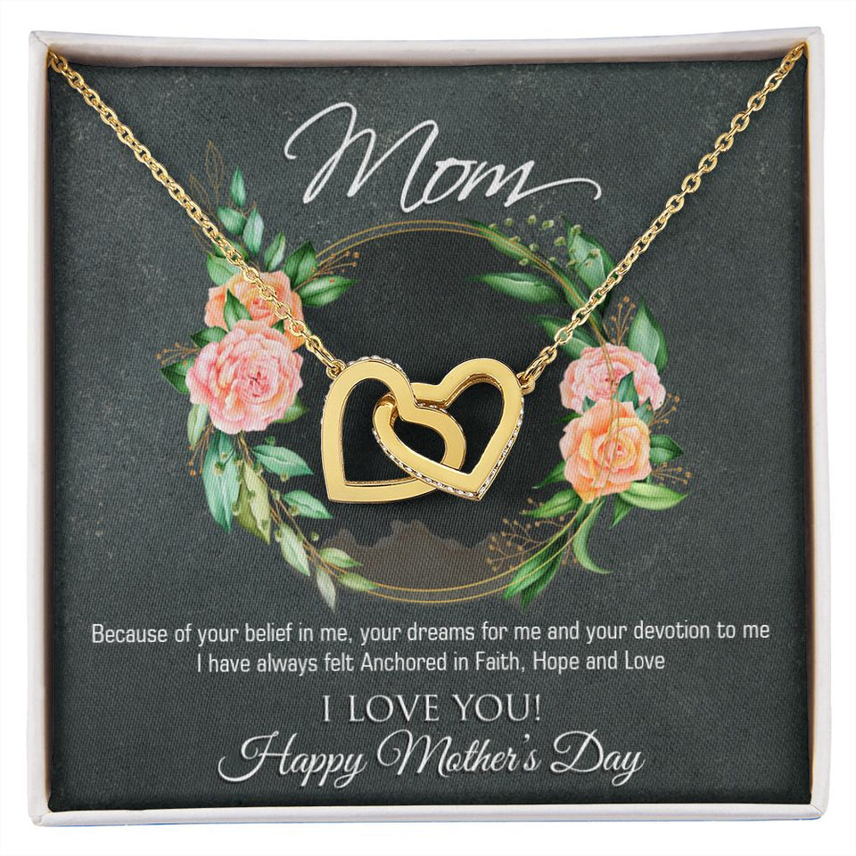 Mothers Day Interlocking Hearts Necklace