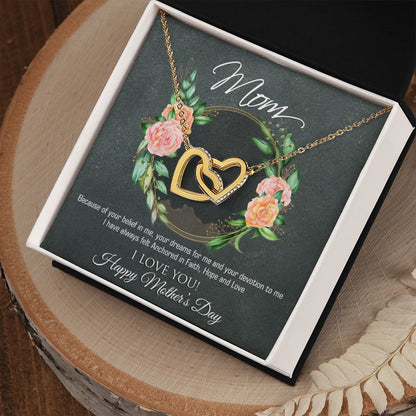 Mothers Day Interlocking Hearts Necklace