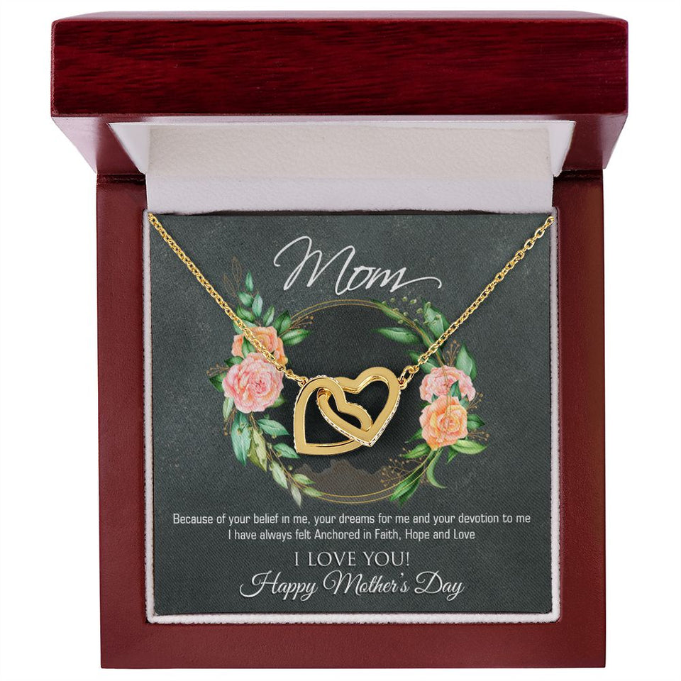 Mothers Day Interlocking Hearts Necklace