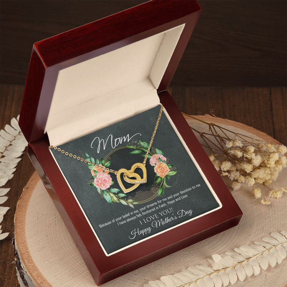 Mothers Day Interlocking Hearts Necklace