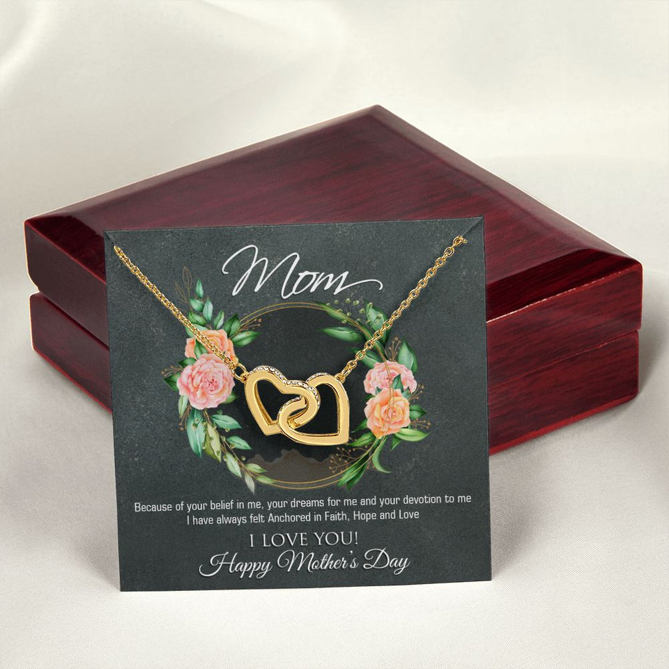 Mothers Day Interlocking Hearts Necklace