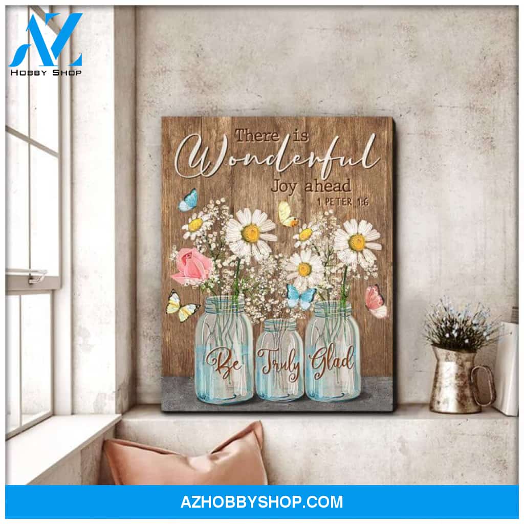 Butterfly Canvas Wall Art - Motivational Quotes Canvas - Butterfly Be Truly Glad