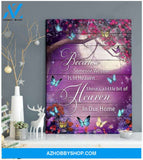 Butterfly Canvas Wall Art - Motivational Quotes Canvas - Butterfly Because Someone We Love Is In Heaven Canvas Wall Art Decor