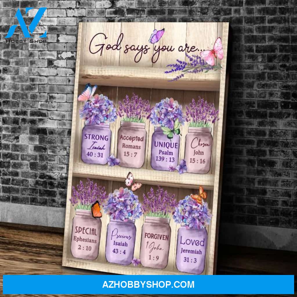 Butterfly Canvas Wall Art - Motivational Quotes Canvas - Butterfly Farmhouse God Says You Are Canvas Wall Art Decor