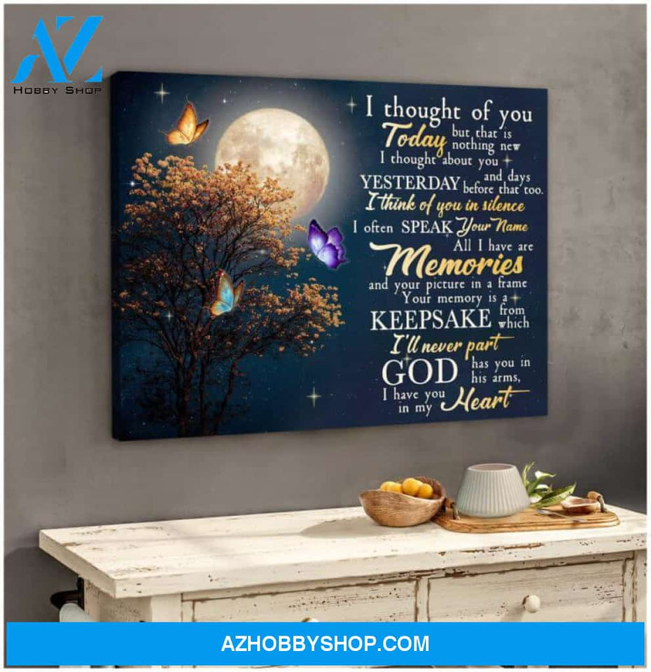 Butterfly Canvas Wall Art - Motivational Quotes Canvas - Butterfly Canvas I Thought Of You Wall Art Decor