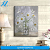 Butterfly Canvas Wall Art - Motivational Quotes Canvas - Butterfly Inhale Exhale Daisy Canvas