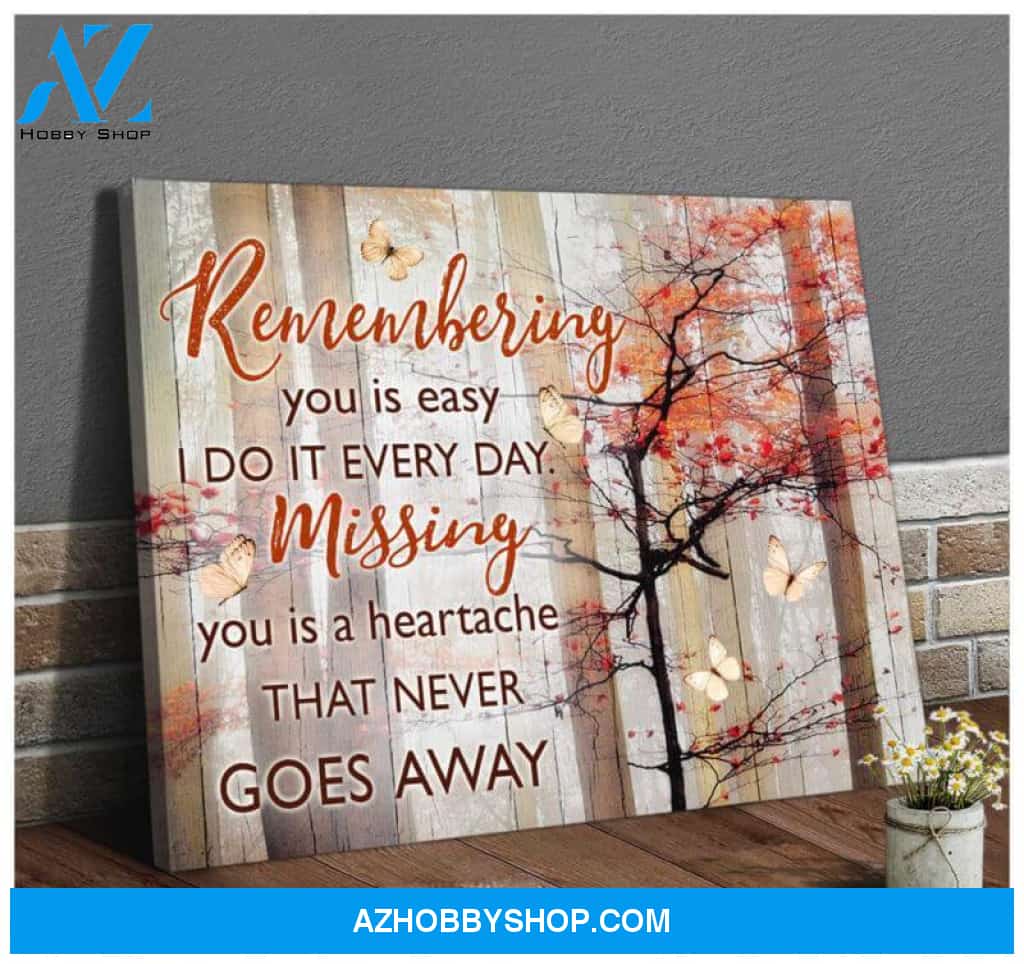 Butterfly Canvas Wall Art - Motivational Quotes Canvas - Butterfly Memorial Canvas Remembering You Wall Art Decor