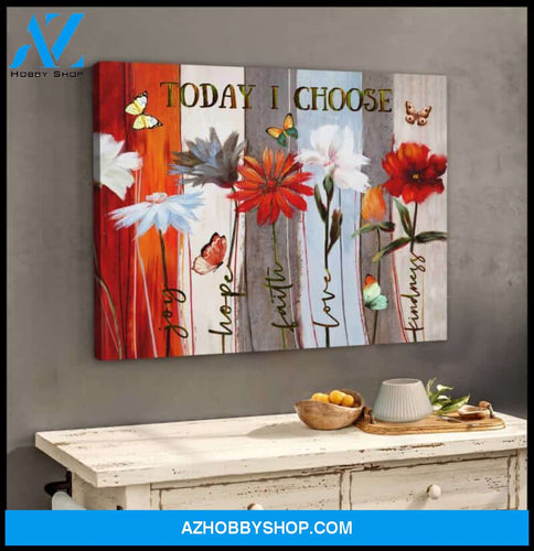 Butterfly Canvas Wall Art - Motivational Quotes Canvas - Butterfly Today I Choose Joy