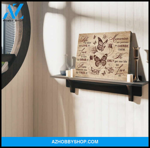 Motivational Wall Art Butterfly Artwork Life Is Short Live It Canvas Print