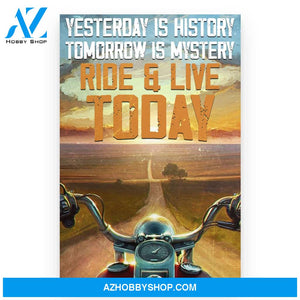 Motorcycle Biker Ride And Live TodayPoster Canvas Wall Decor Visual Art