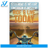 Motorcycle Biker Ride And Live TodayPoster Canvas Wall Decor Visual Art