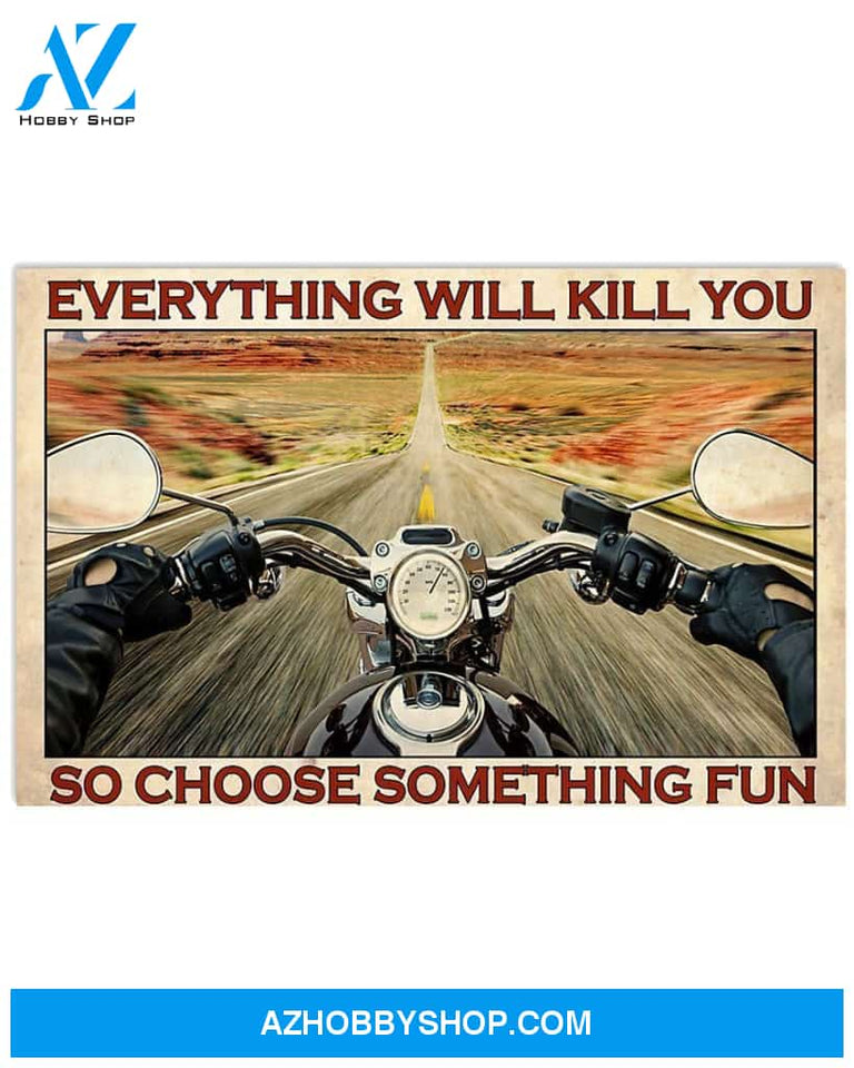 Motorcycle Choose Something Fun Canvas Decor, Wall Decor Visual Art
