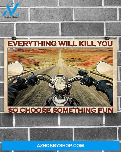 Motorcycle Choose Something Fun Canvas Decor, Wall Decor Visual Art