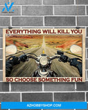 Motorcycle Choose Something Fun Canvas Decor, Wall Decor Visual Art