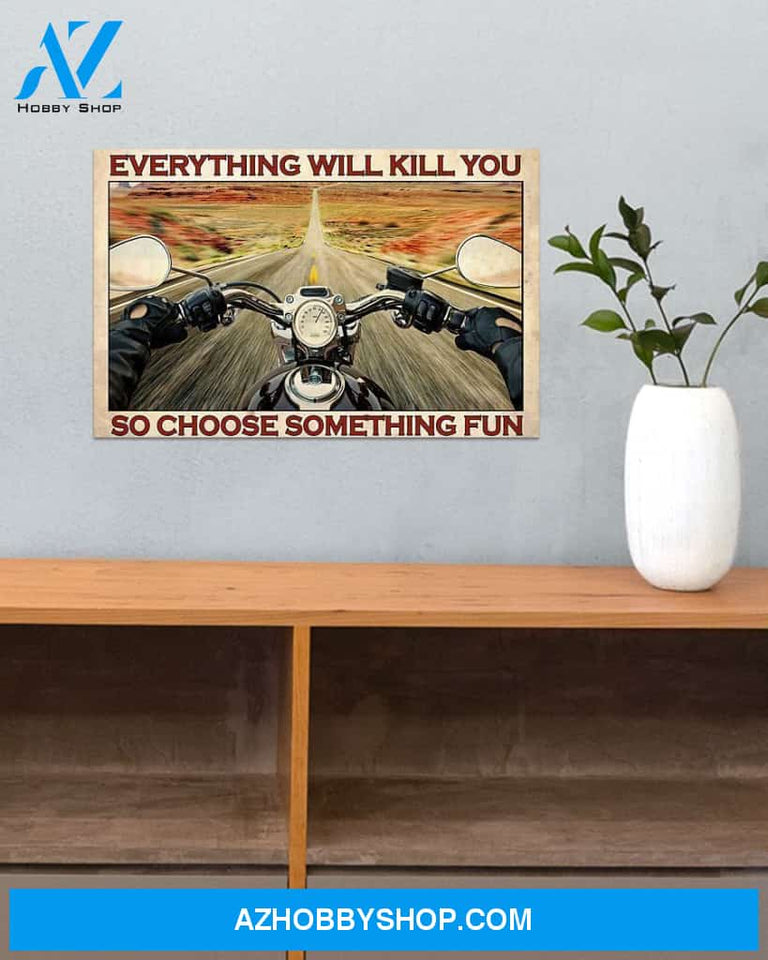 Motorcycle Choose Something Fun Canvas Decor, Wall Decor Visual Art