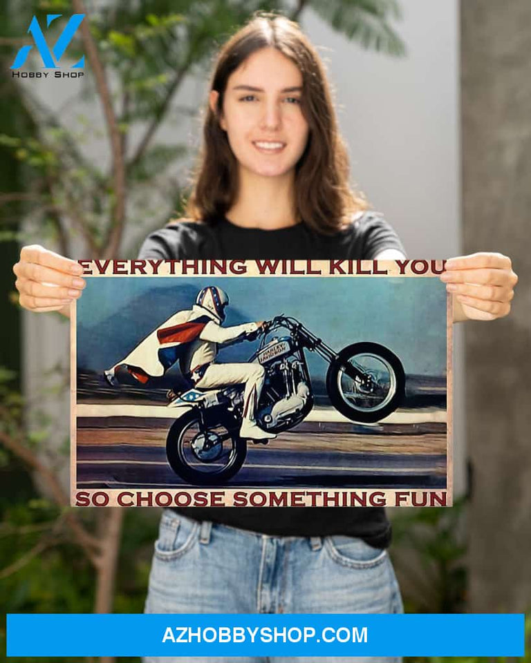 Motorcycle Choose Something Fun Canvas Wall Art, Wall Decor Visual Art
