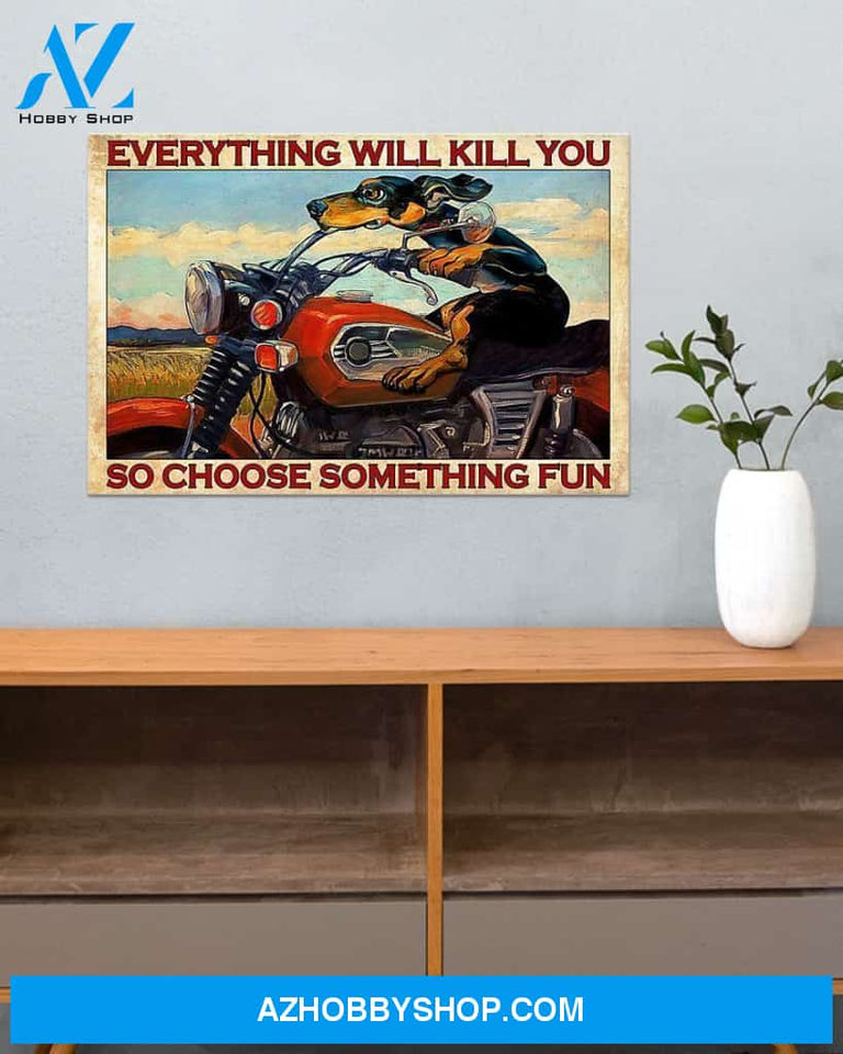 Motorcycle Choose Something Fun Canvas Wall Art, Wall Decor Visual Art