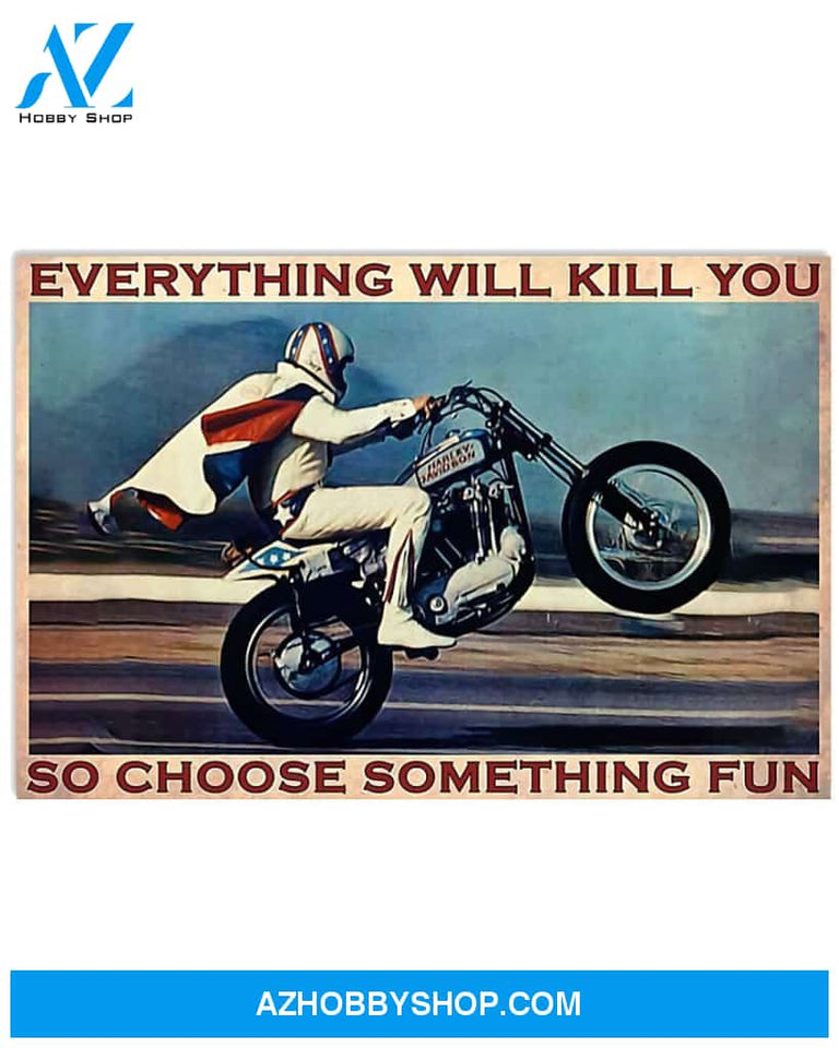 Motorcycle Choose Something Fun Canvas Wall Art, Wall Decor Visual Art