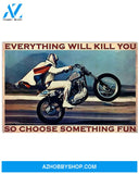 Motorcycle Choose Something Fun Canvas Wall Art, Wall Decor Visual Art