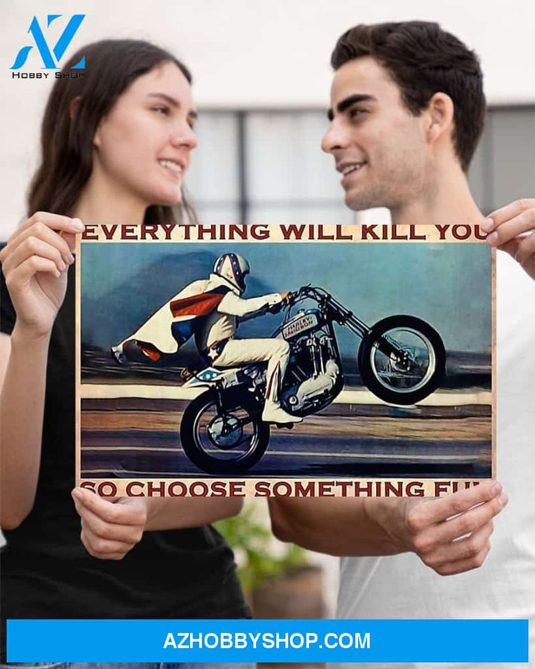 Motorcycle Choose Something Fun Canvas Wall Art, Wall Decor Visual Art