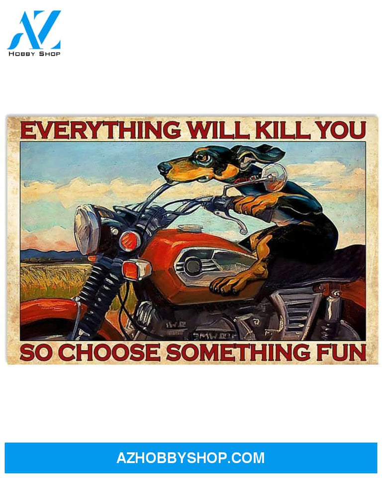 Motorcycle Choose Something Fun Canvas Wall Art, Wall Decor Visual Art