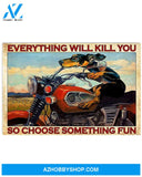 Motorcycle Choose Something Fun Canvas Wall Art, Wall Decor Visual Art