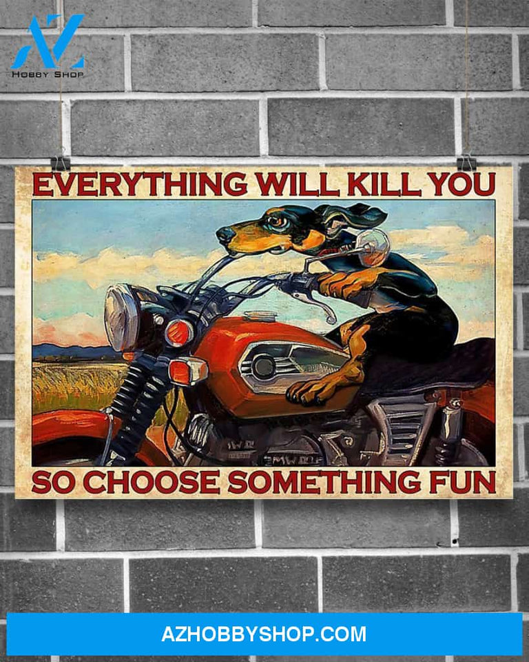 Motorcycle Choose Something Fun Canvas Wall Art, Wall Decor Visual Art