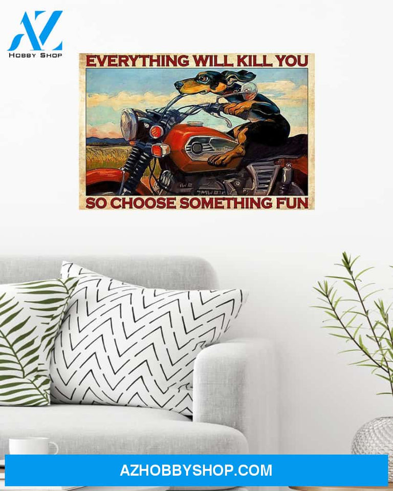 Motorcycle Choose Something Fun Canvas Wall Art, Wall Decor Visual Art