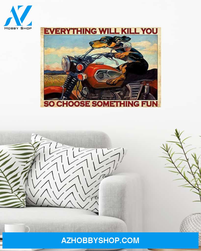 Motorcycle Choose Something Fun Canvas Wall Art, Wall Decor Visual Art