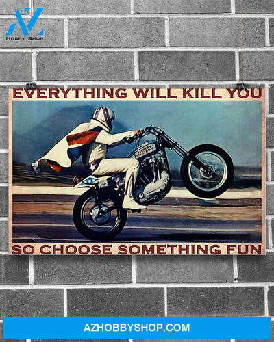 Motorcycle Choose Something Fun Canvas Wall Art, Wall Decor Visual Art