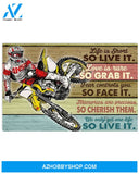 Motorcycle Fear Controls You So Face It Canvas Painting, Wall Decor Visual Art