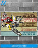 Motorcycle Fear Controls You So Face It Canvas Painting, Wall Decor Visual Art