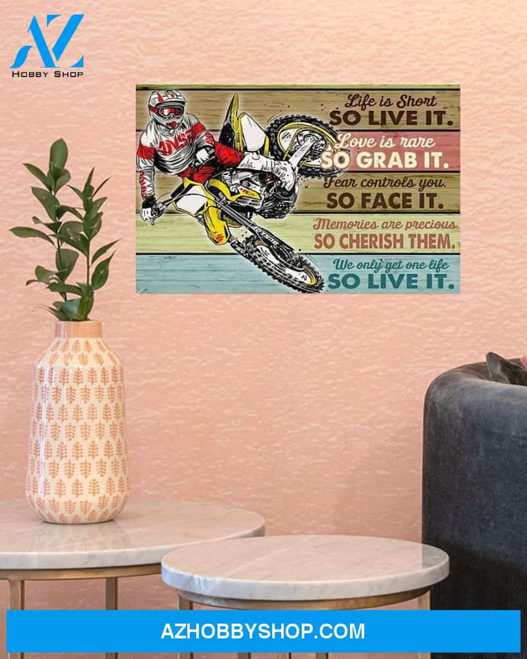 Top #76 Motorcycle Fear Controls You So Face It Canvas Wall Art, Wall Decor Visual Art