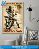 Motorcycle Girl Poster I'm Not A Backrest I Ride My Own Vintage Poster Canvas, Wall Decor Visual Art