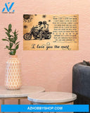Motorcycle I Love You The Most Canvas Wall Art, Wall Decor Visual Art