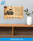 Motorcycle I Love You The Most Canvas Wall Art, Wall Decor Visual Art
