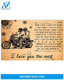Motorcycle I Love You The Most Canvas Wall Art, Wall Decor Visual Art