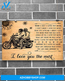 Motorcycle I Love You The Most Canvas Wall Art, Wall Decor Visual Art