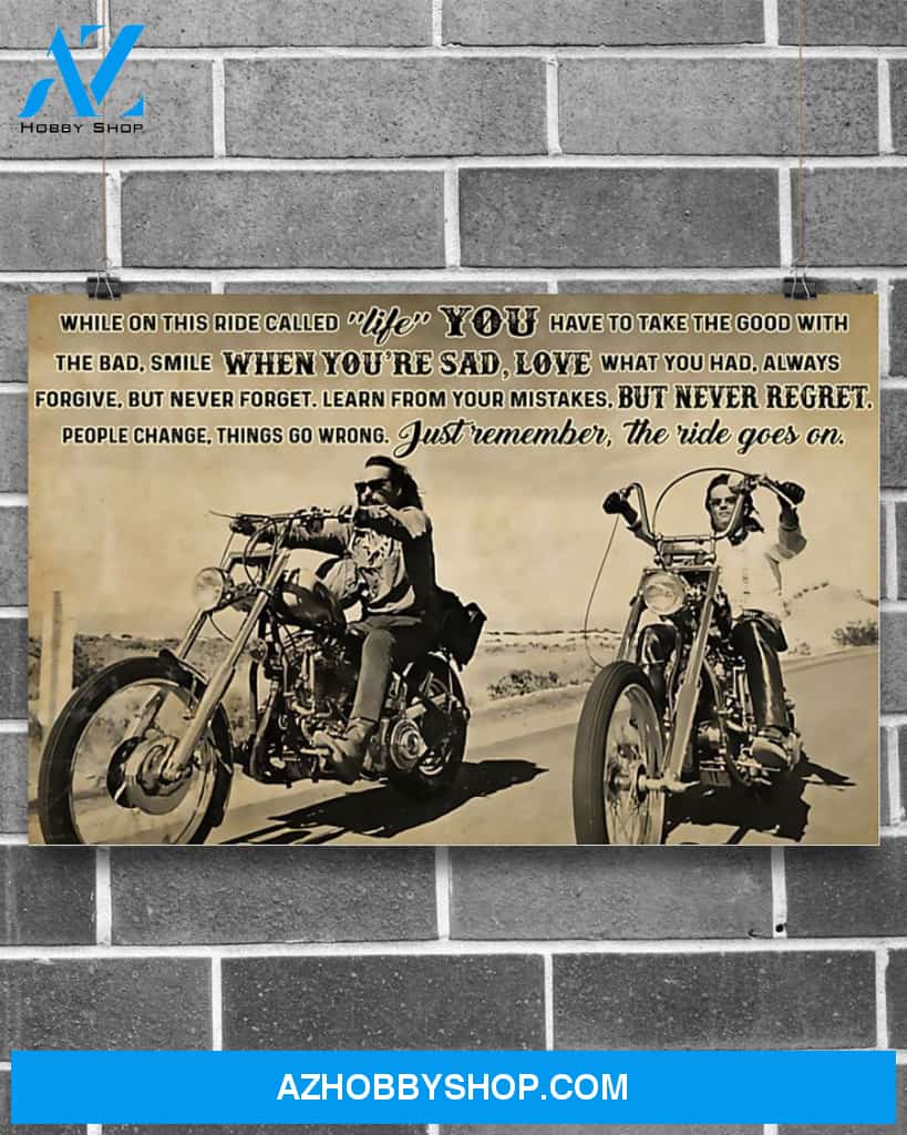 Motorcycle Just Remember The Ride Goes On Gift Family Canvas Wall Art