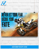 Motorcycle Never Let Your Fear Decide Your Fate Canvas Wall Art, Wall Decor Visual Art