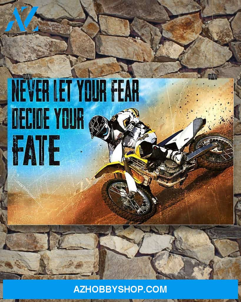 Motorcycle Never Let Your Fear Decide Your Fate Canvas Wall Art, Wall Decor Visual Art