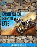 Motorcycle Never Let Your Fear Decide Your Fate Canvas Wall Art, Wall Decor Visual Art