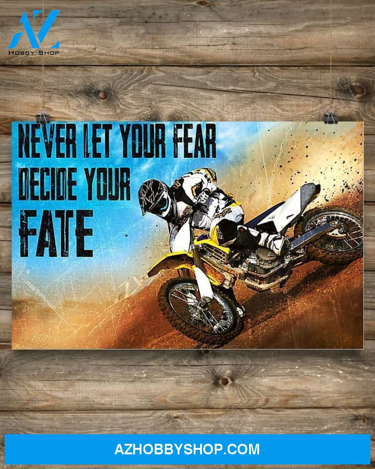 Motorcycle Never Let Your Fear Decide Your Fate Canvas Wall Art, Wall Decor Visual Art